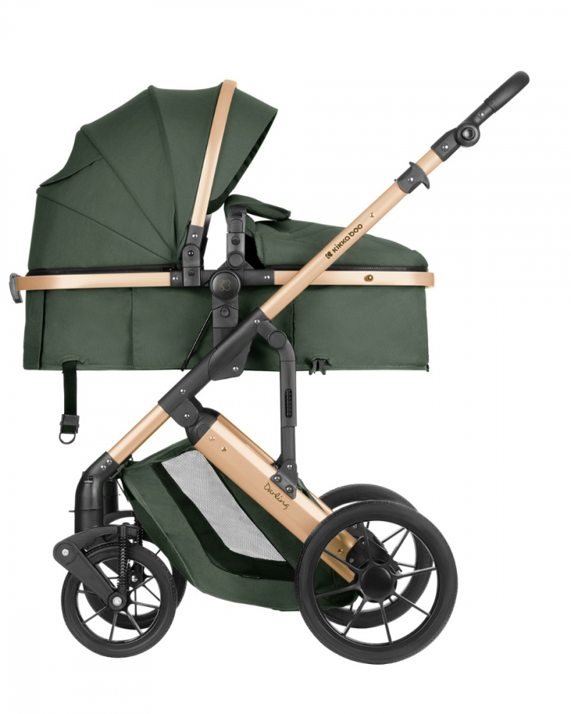 Carucior transformabil 3 in 1 KikkaBoo Darling Army Green 2024 i-Size