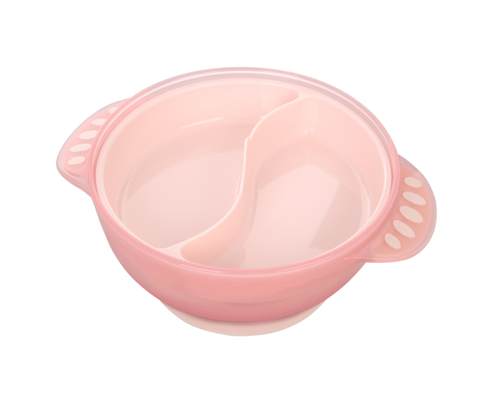 Castron multifunctional cu ventuza si tacamuri incluse 4in1 KikkaBoo Feed-me-up Pink