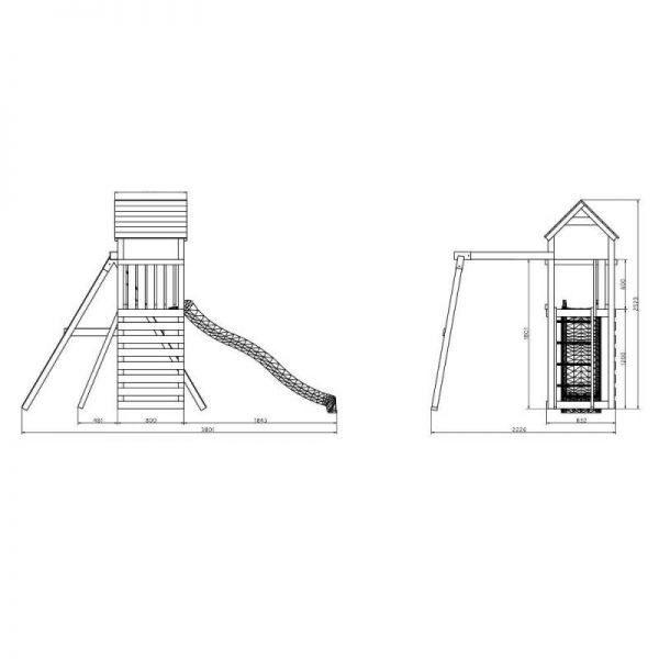 Complex de joaca din lemn Fungoo Gaia T1S 04720PK natur - 3 | YEO