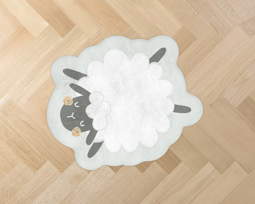 Covor 90x77cm pentru camera copii KikkaBoo Sleepy Sheep