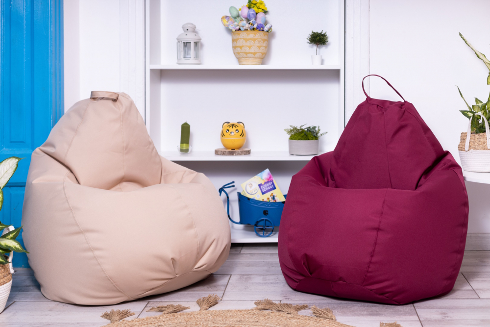 Fotoliu Puf Bean Bag visiniu XL fara husa interioara