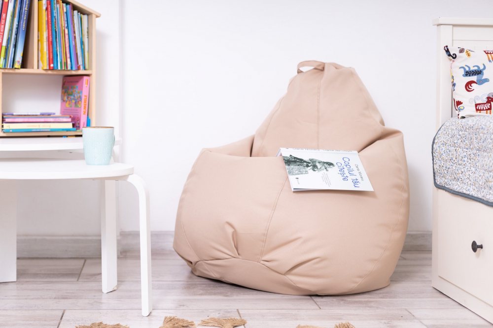 Fotoliu Puf Bean Bag bej XL fara husa interioara - 2