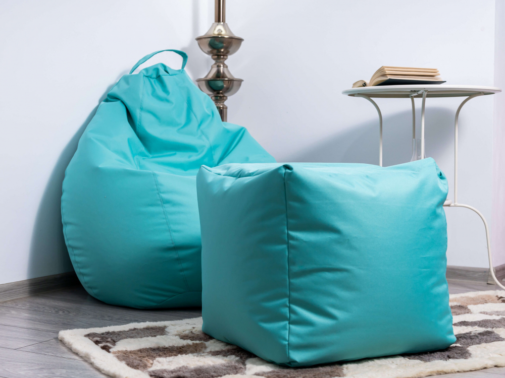 Fotoliu Puf Bean Bag turcoaz XL fara husa interioara - 1