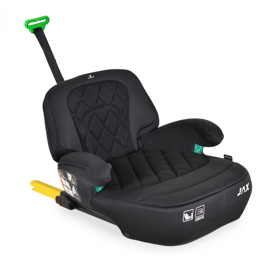 Inaltator auto cu isofix si spatar detasabil 125-150cm Jax i-Size Negru