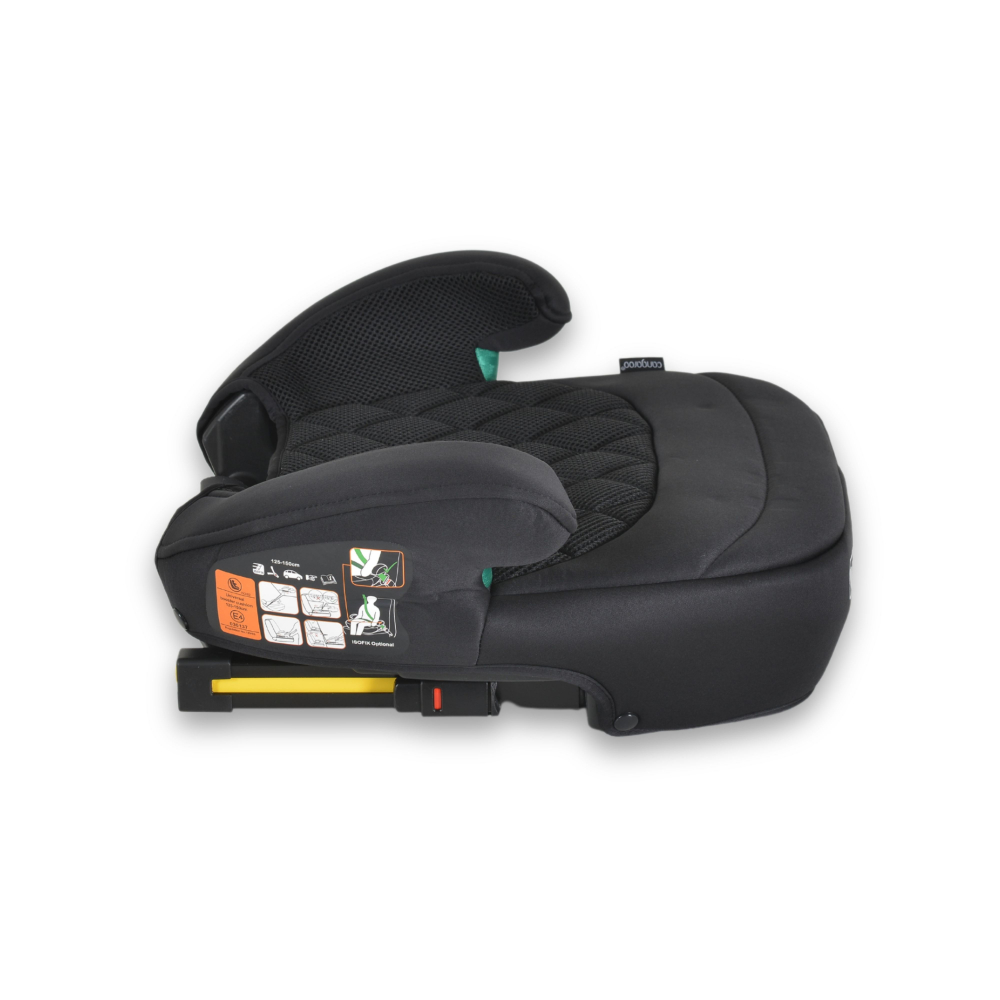 Inaltator auto pentru copii Cangaroo Jax i-Size Negru 125-150cm,fixare cu isofix,centura de ghidaj,spatar detasabil si husa lavabila - 3