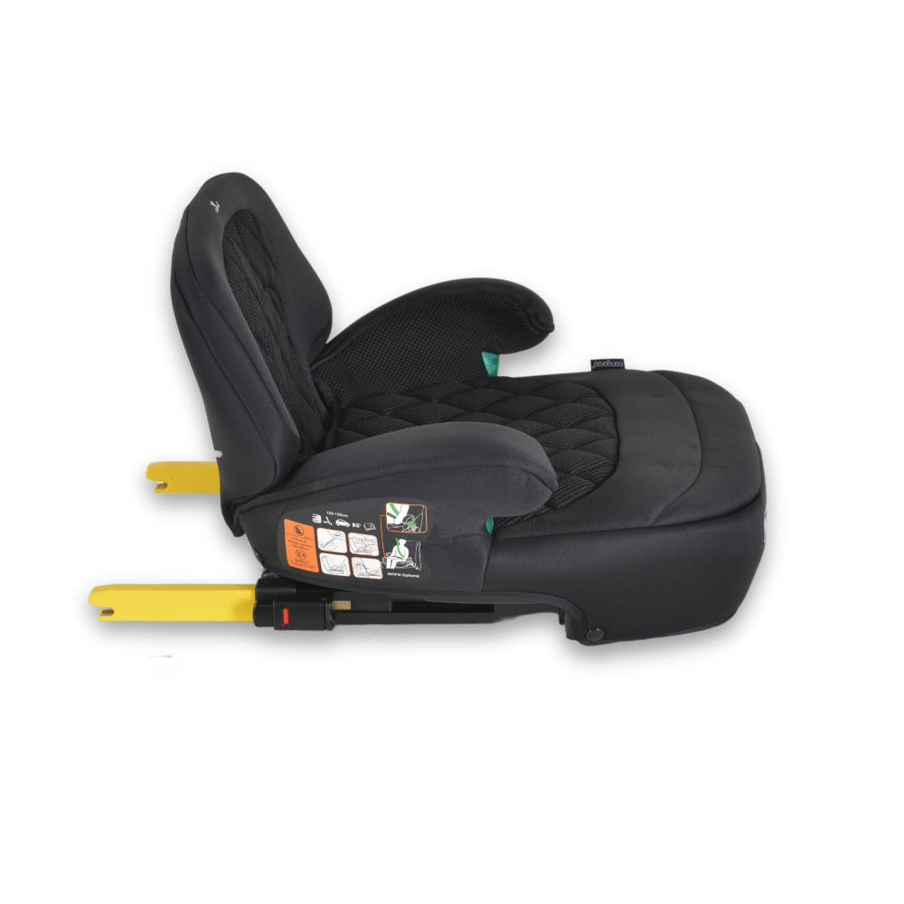 Inaltator auto pentru copii Cangaroo Jax i-Size Negru 125-150cm,fixare cu isofix,centura de ghidaj,spatar detasabil si husa lavabila - 4