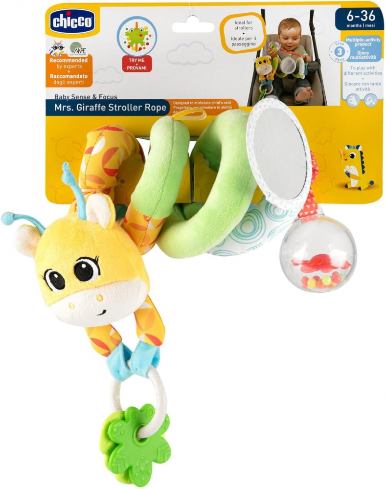 Jucarie cu activitati Chicco Mrs Giraffe pentru carucior 0 luni+ - 1