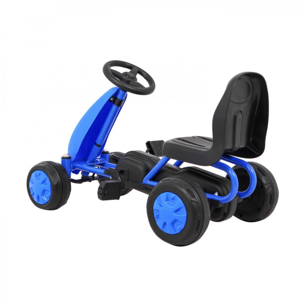 Kart cu pedale si transmisie cu lant Go-kart Blue - 2 | YEO