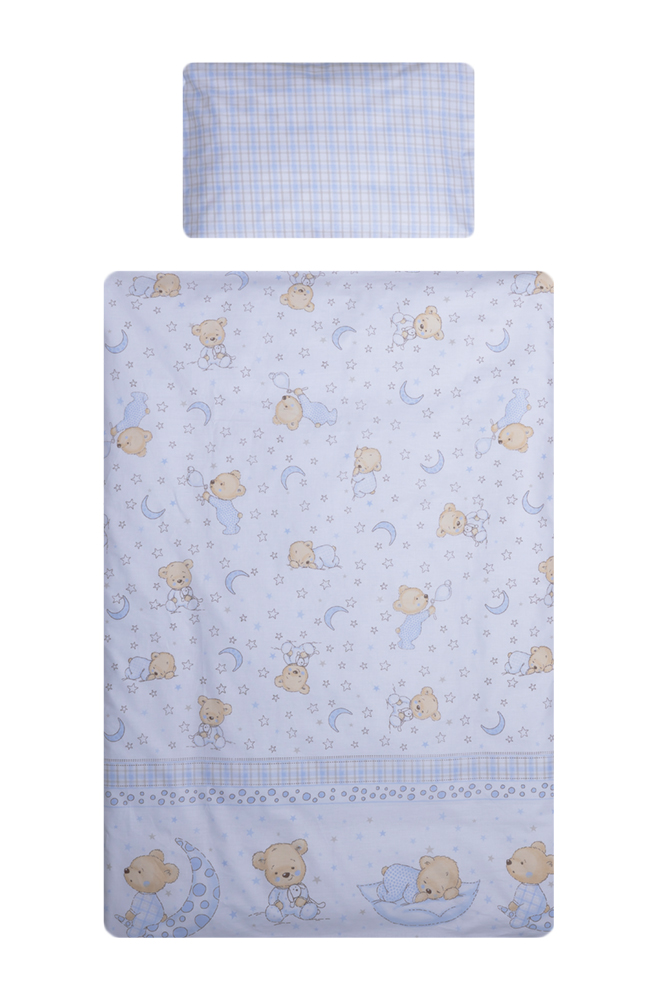 Lenjerie patut cu 3 piese Sleepy Little Bear BlueGrey 017