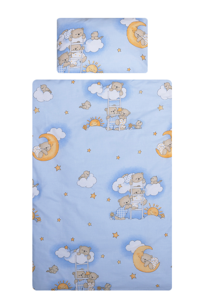 Lenjerie patut cu 3 piese Sleepy Teddy Bear Blue 006