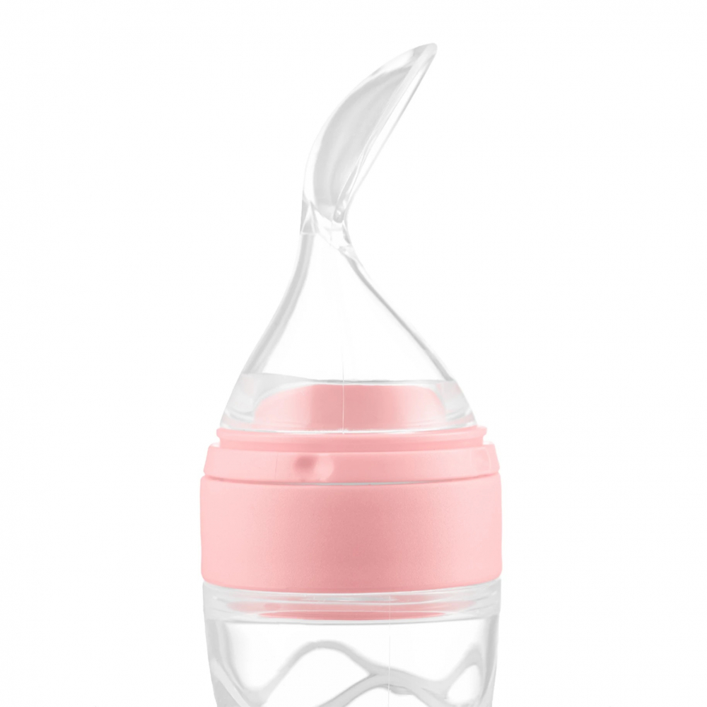 Lingurita din silicon Kidnort cu rezervor gradat 90 ml Retter Sommar Hjarta Pink - 1 | YEO