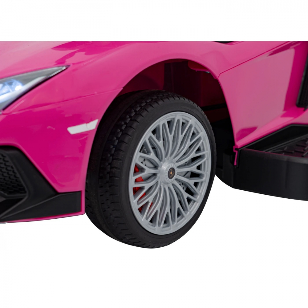 Masinuta de impins cu maner sunete si lumini LED Lamborghini Aventador Pink - 4