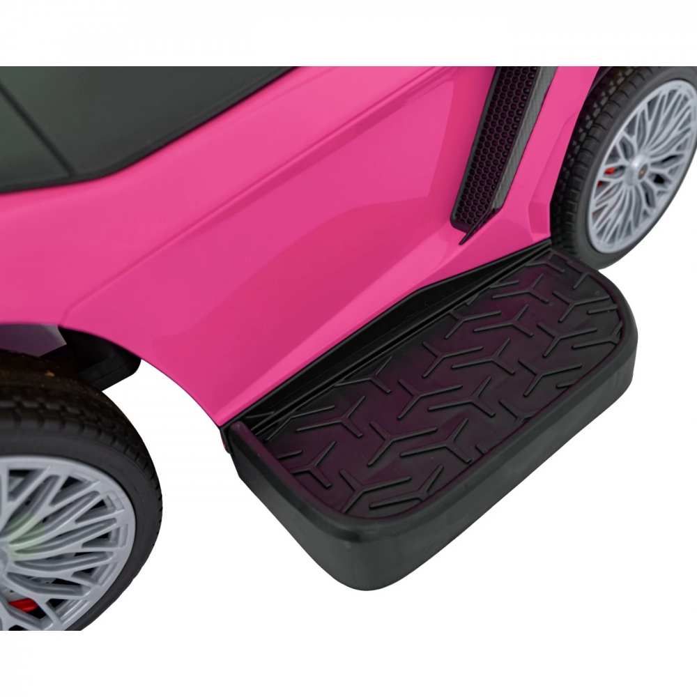 Masinuta de impins cu maner sunete si lumini LED Lamborghini Aventador Pink - 6