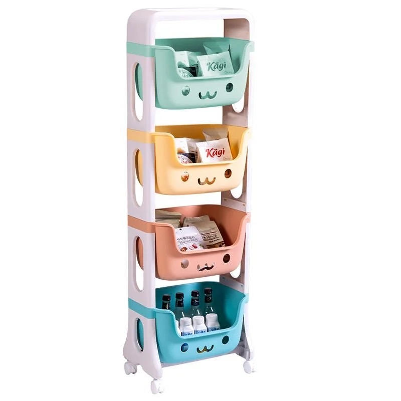 Organizator cu roti si 4 cutii depozitare Happy Multicolor - 1 | YEO