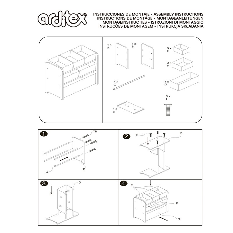 Organizator jucarii cu cadru din lemn Plain - 2