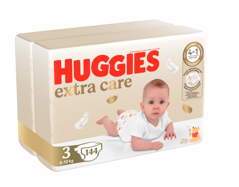 Pachet scutece Huggies Extra Care 3 Mega 6-10 kg 144 buc