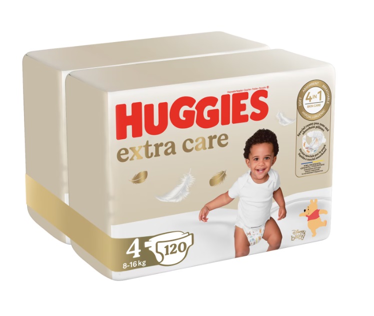 Pachet scutece Huggies Extra Care 4 Mega 8-16 kg 120 buc