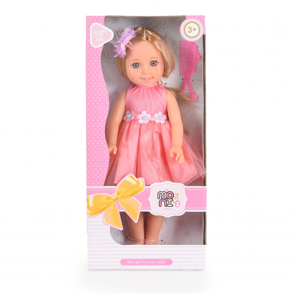 Papusa 38 cm cu rochita din tull si accesorii Moni Fairy Doll Peach