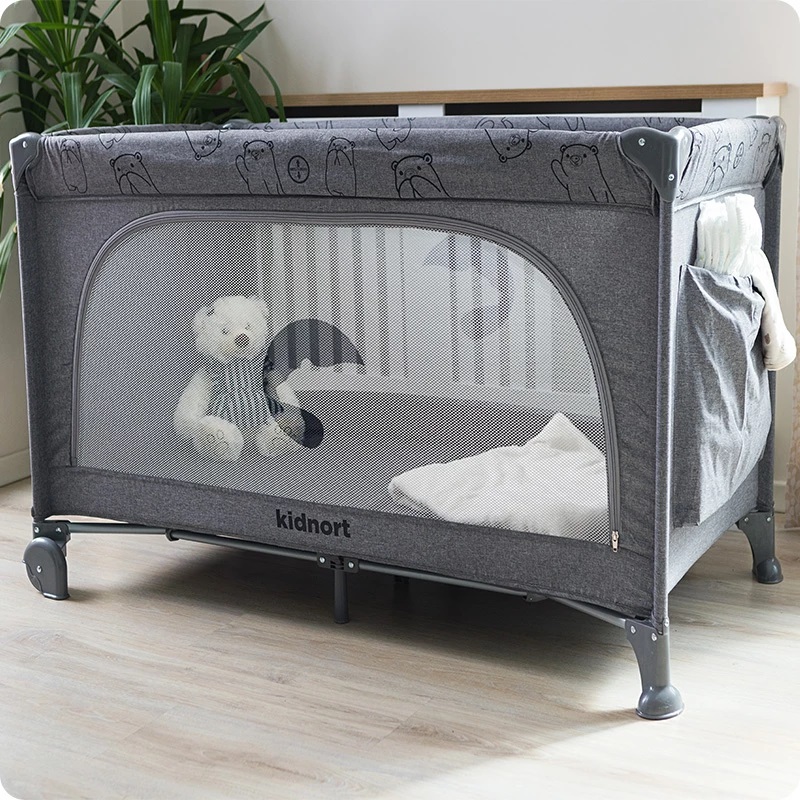 Patut de calatorie cu geanta de transport Kidnort Ihalig Dark Gray - 4