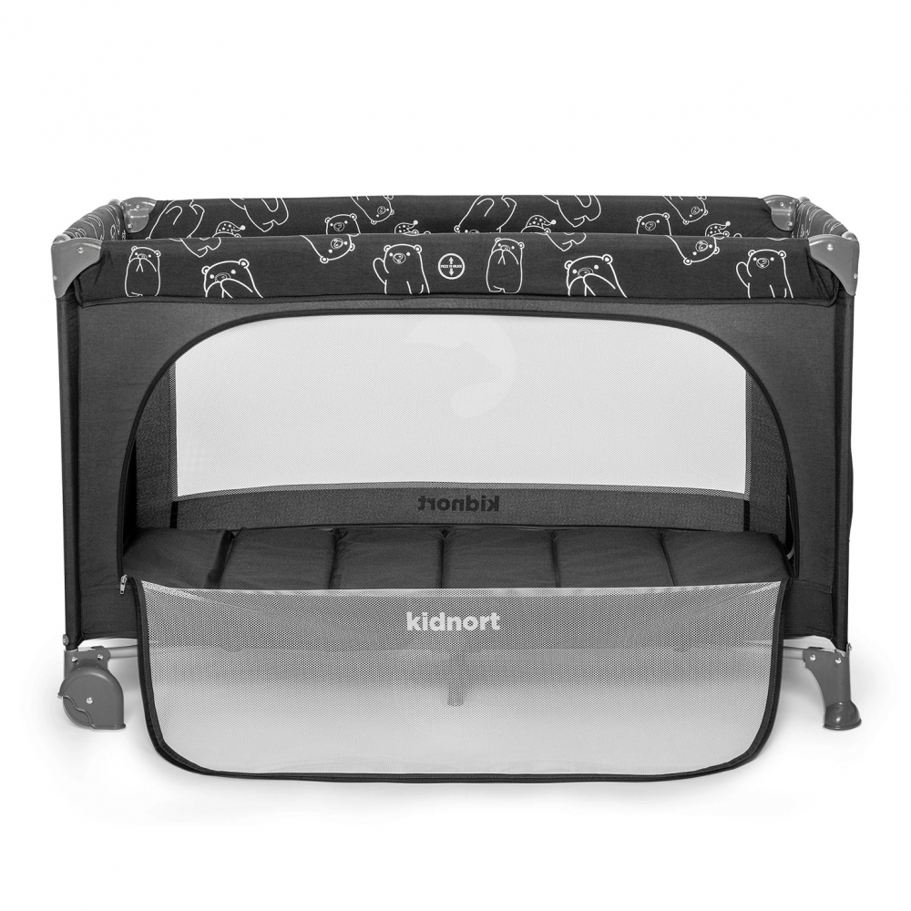 Patut de calatorie cu geanta de transport Kidnort Ihalig Dark Gray - 10