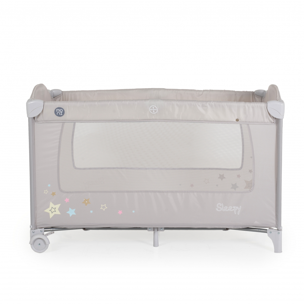 Patut pliabil Moni cu doua nivele si roti Sleepy New Grey 120x60 cm - 7