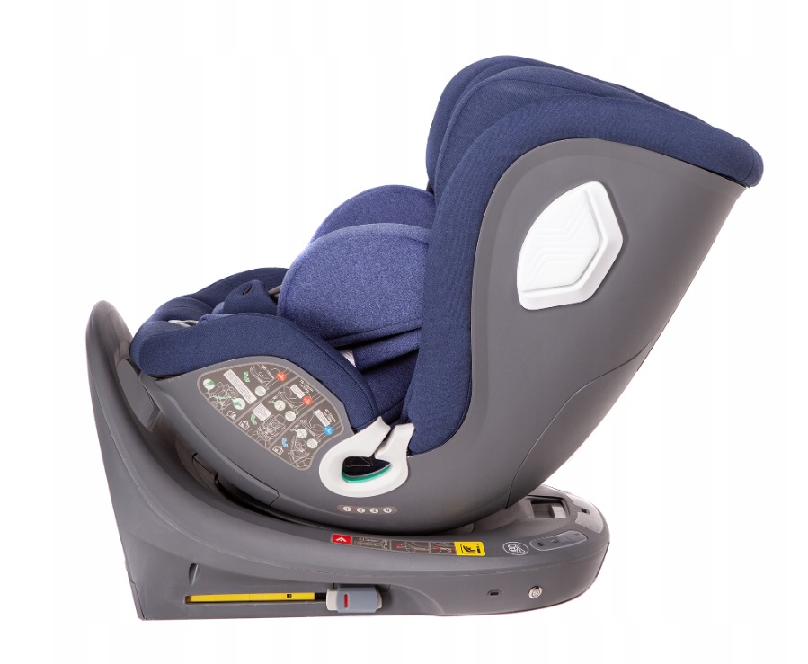 Scaun auto cu baza isofix rotativ 360 i-Size 40-150cm si picior stabilizator Kidnort Orn Blue - 4