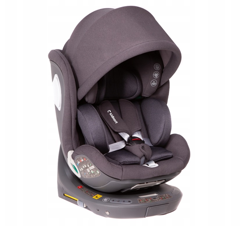 Scaun auto cu baza isofix rotativ 360 i-Size 40-150cm Kidnort Grey - 1 | YEO