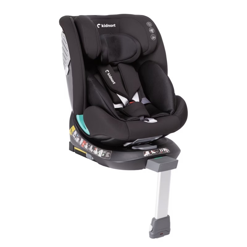 Scaun auto cu isofix rotativ 360 i-Size 40-150 cm Kidnort Radjur Black - 1 | YEO