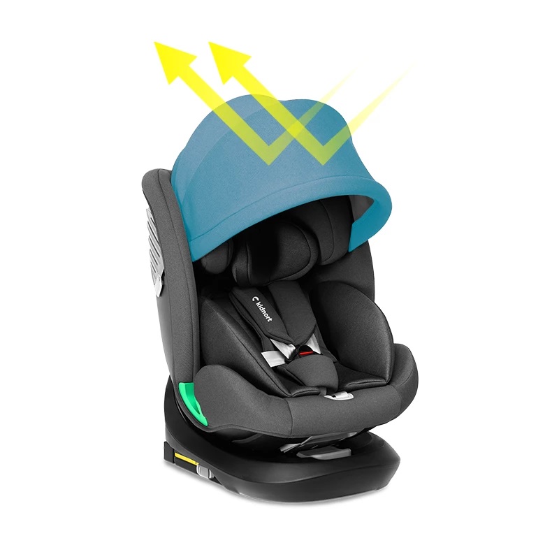 Scaun auto cu isofix rotativ 360 i-Size 40-150 cm si Top Tether Kidnort Radjur Blue - 7