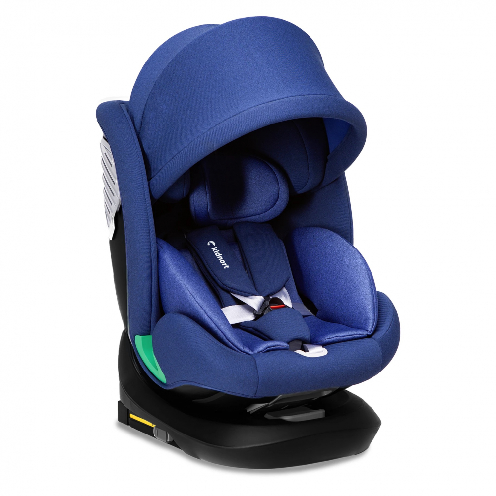 Scaun auto cu isofix rotativ 360 i-Size 40-150 cm si Top Tether Kidnort Radjur Blue - 9