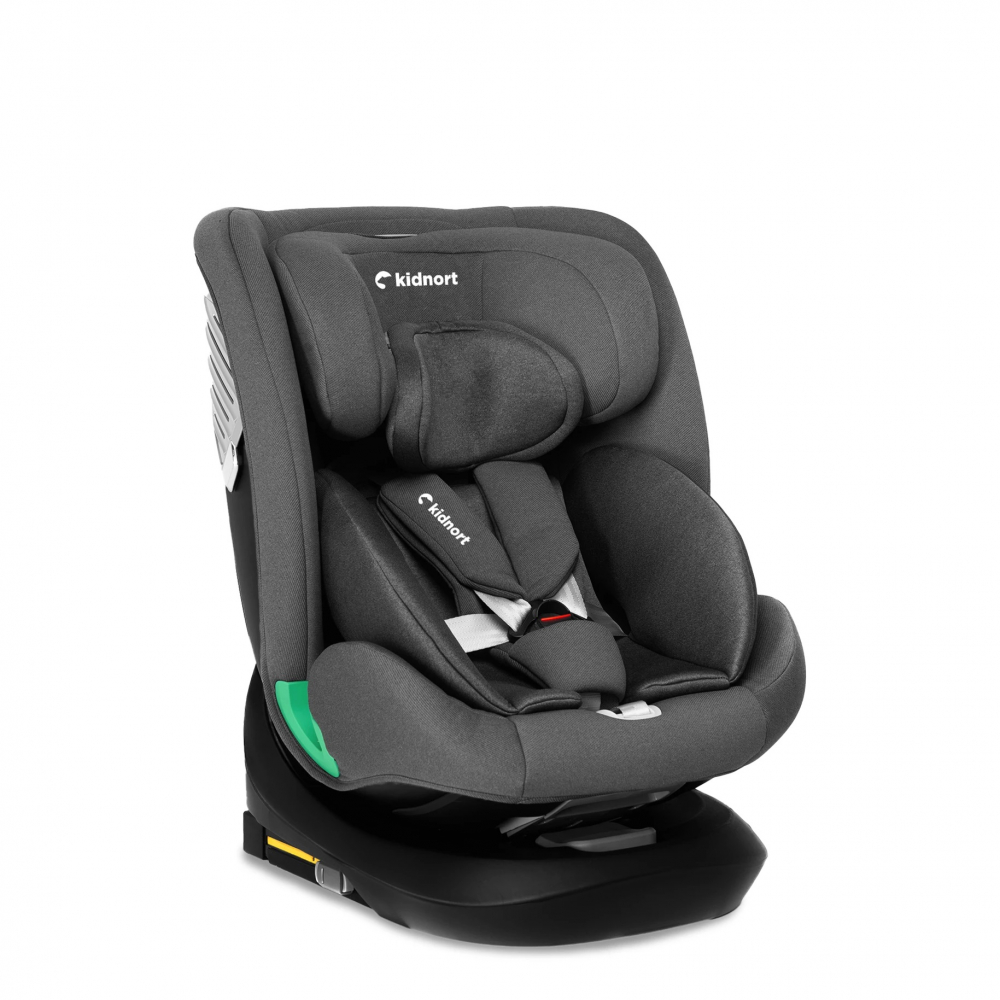 Scaun auto cu isofix rotativ 360 i-Size 40-150 cm Kidnort Radjur Grey - 1 | YEO