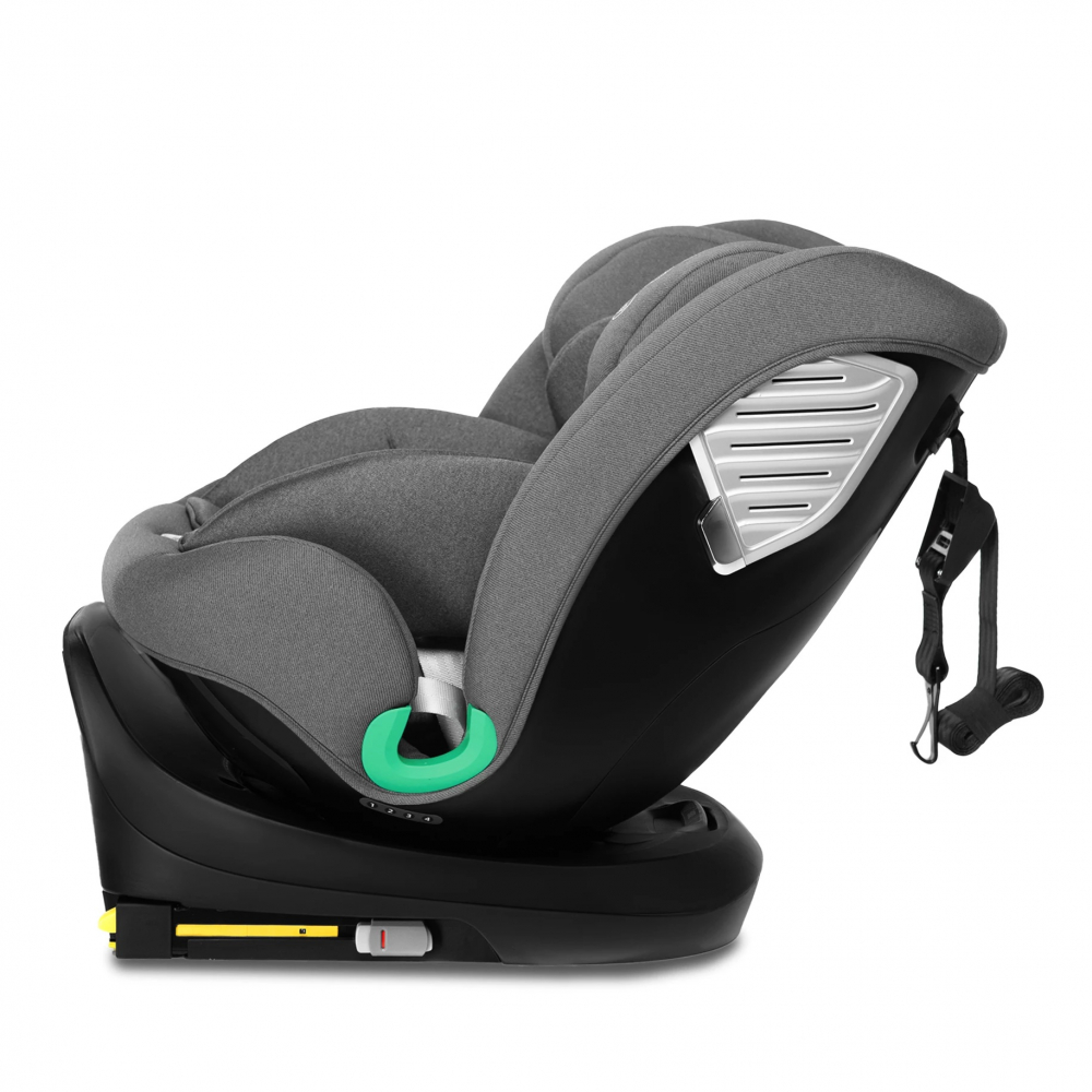 Scaun auto cu isofix rotativ 360 i-Size 40-150 cm si Top Tether Kidnort Radjur Grey - 3