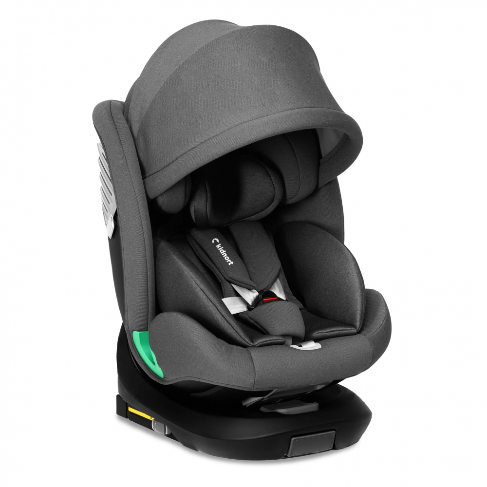 Scaun auto cu isofix rotativ 360 i-Size 40-150 cm Kidnort Radjur Grey - 1 | YEO