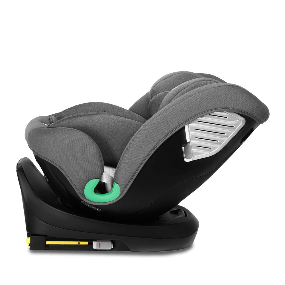 Scaun auto cu isofix rotativ 360 i-Size 40-150 cm si picior stabilizator Kidnort Radjur Grey - 5