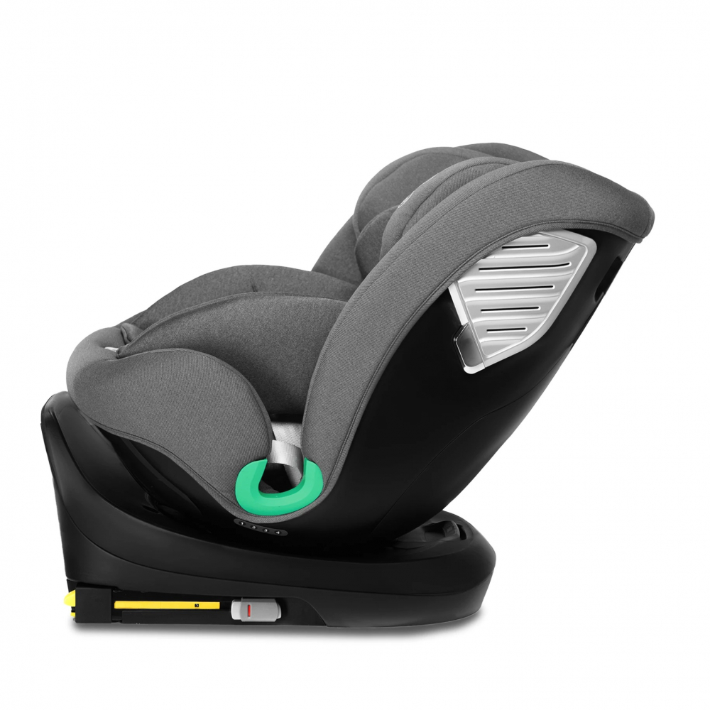 Scaun auto cu isofix rotativ 360 i-Size 40-150 cm si picior stabilizator Kidnort Radjur Grey - 6