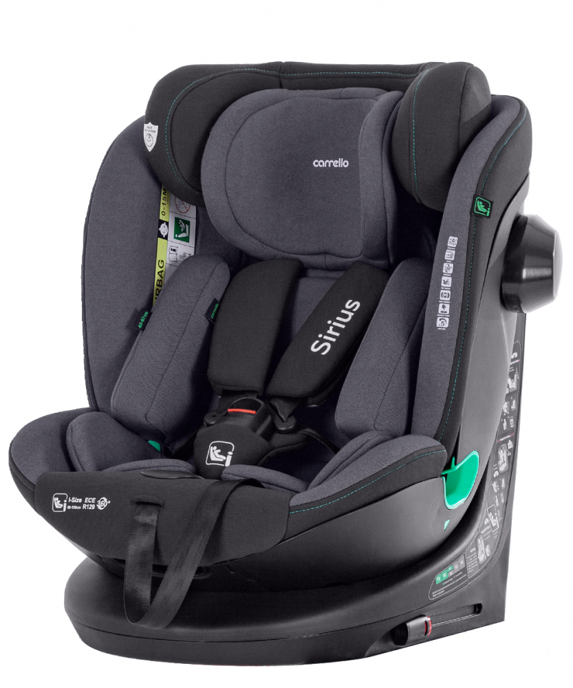 Scaun auto rotativ Carrello Sirius i-Size 40-150 cm isofix +Top Tether Harbor grey - 5