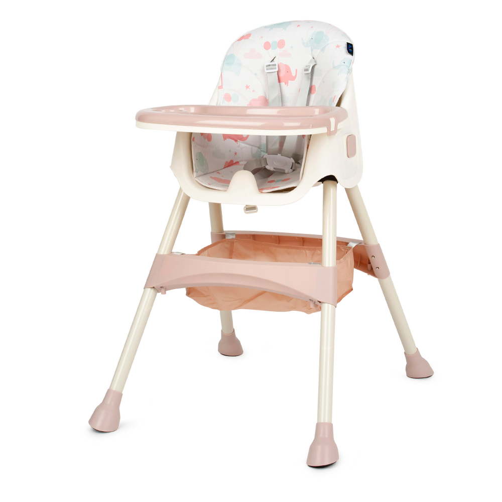 Scaun de masa 2 in 1 Juju EatSmile Pink-Elephants