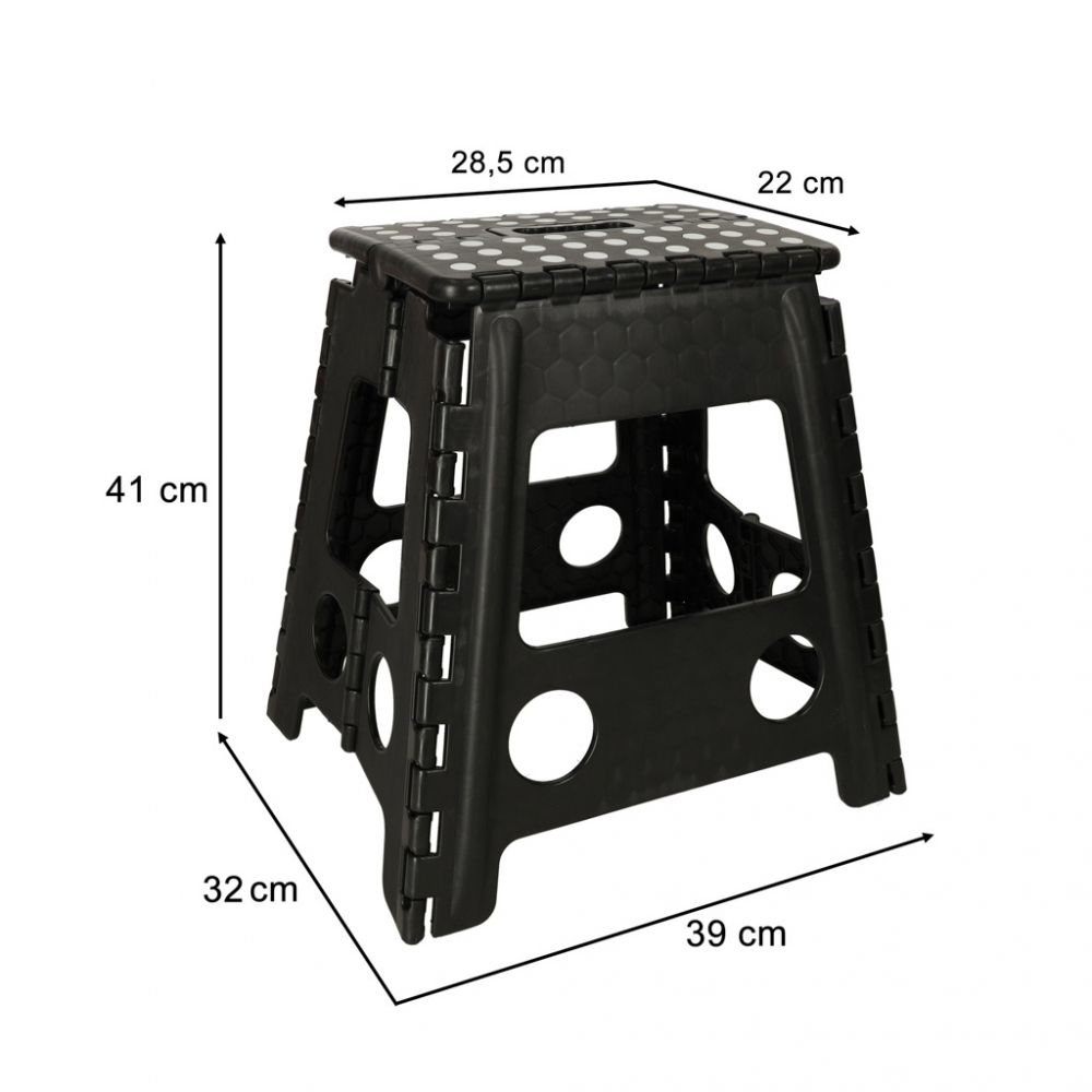 Scaunel Pliabil din plastic 39 cm negru - 3