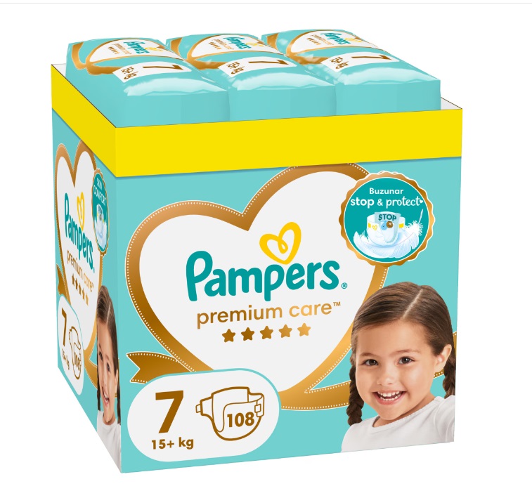 Scutece Pampers Premium Care XXL Box marime 7 15kg+ 108 buc