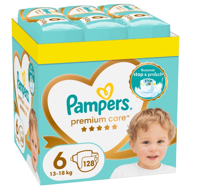 Scutece Pampers premium care XXL box marimea 6 13-18 kg 128 buc