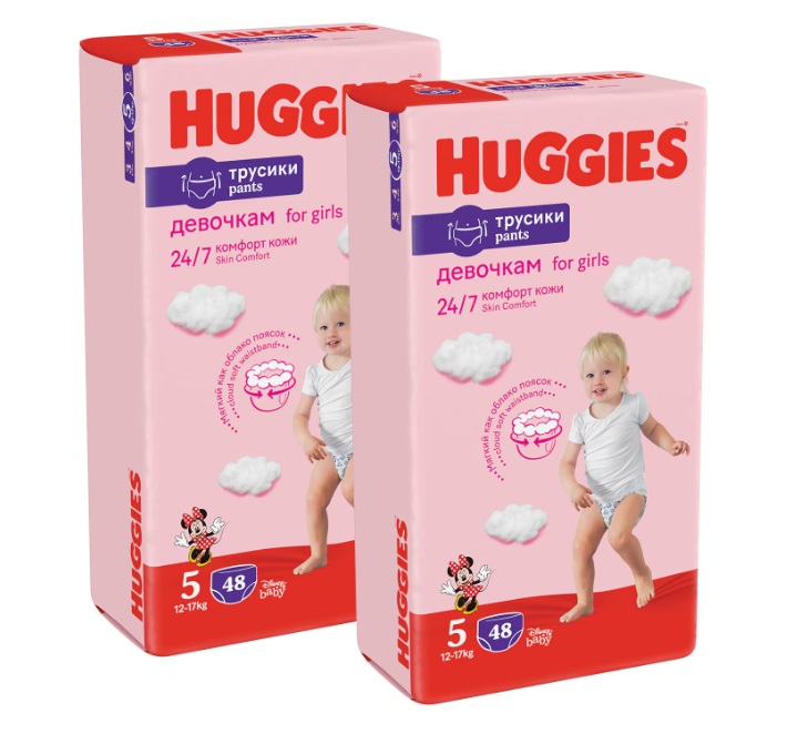 Scutece-chilotel Huggies Pants Mega pack Nr 5-48 buc, 2x48 buc Girl 12-17 kg 96 buc