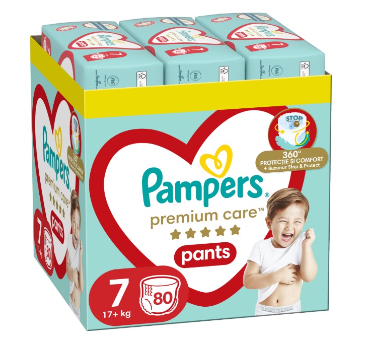 Scutece-chilotel Pampers Premium Care Pants XXL Box marimea 7 17+kg 80 buc