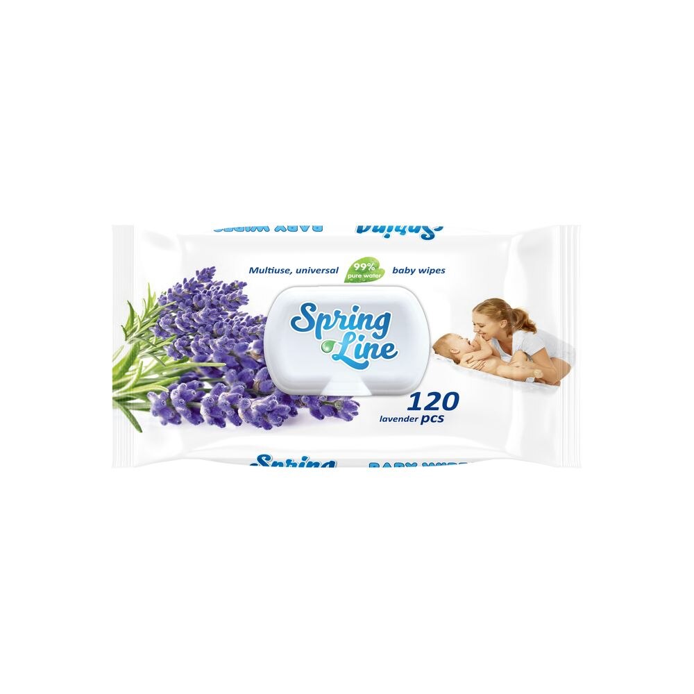 Servetele umede cu Lavanda Spring Line Pop Up 120 bucati ambalaj cu capac