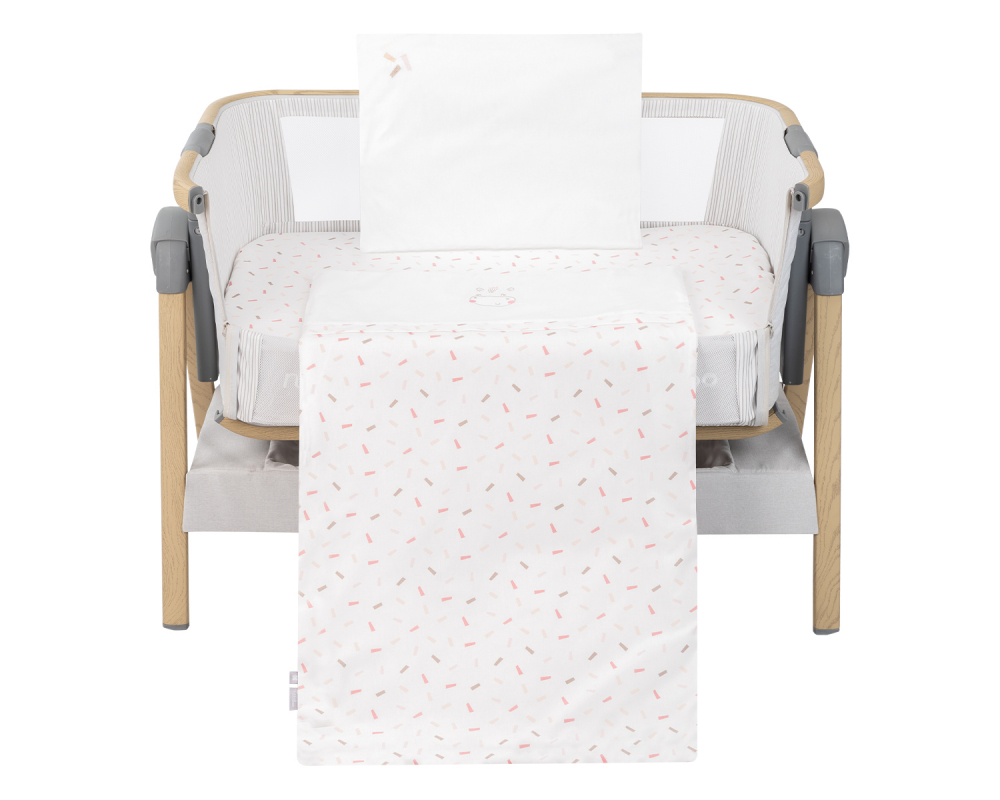 Set lenjerie 5piese pentru patut 80x50cm KikkaBoo Mini cot Hippo Dreams - 1