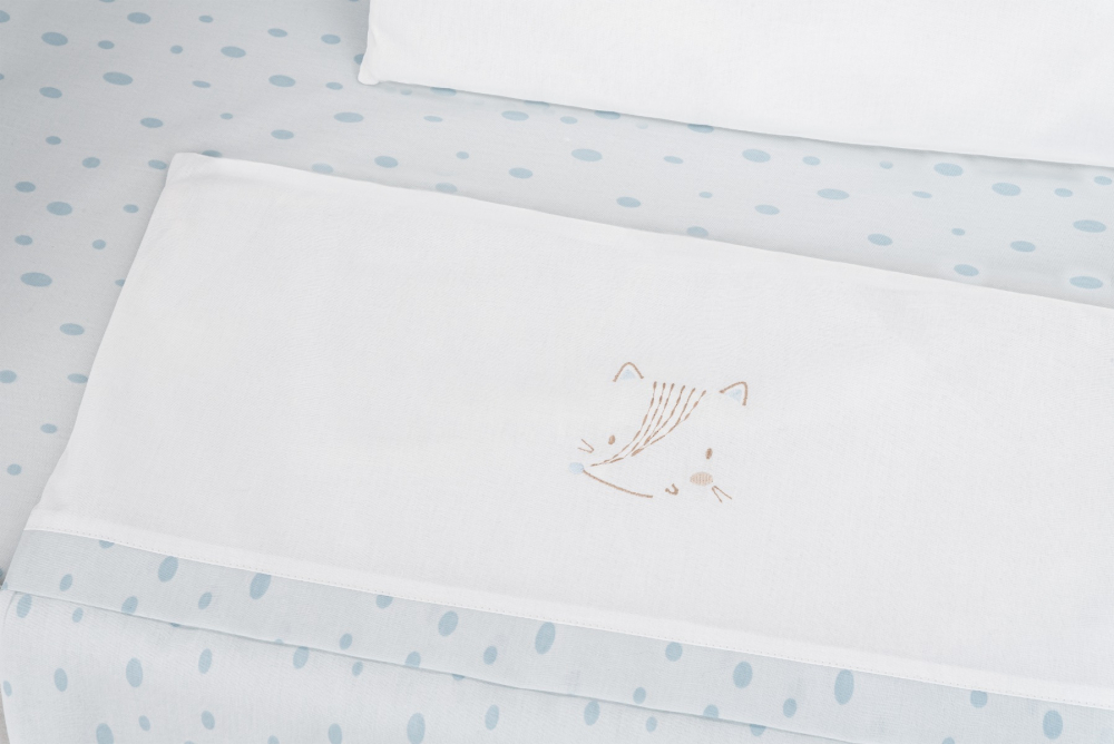 Set lenjerie 5piese pentru patut 80x50cm KikkaBoo Mini cot Little Fox