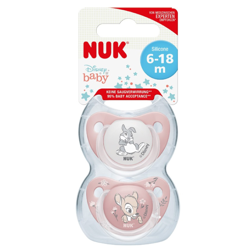 Set 2 Suzete Nuk Disney Bambi Silicon M 6-18 luni