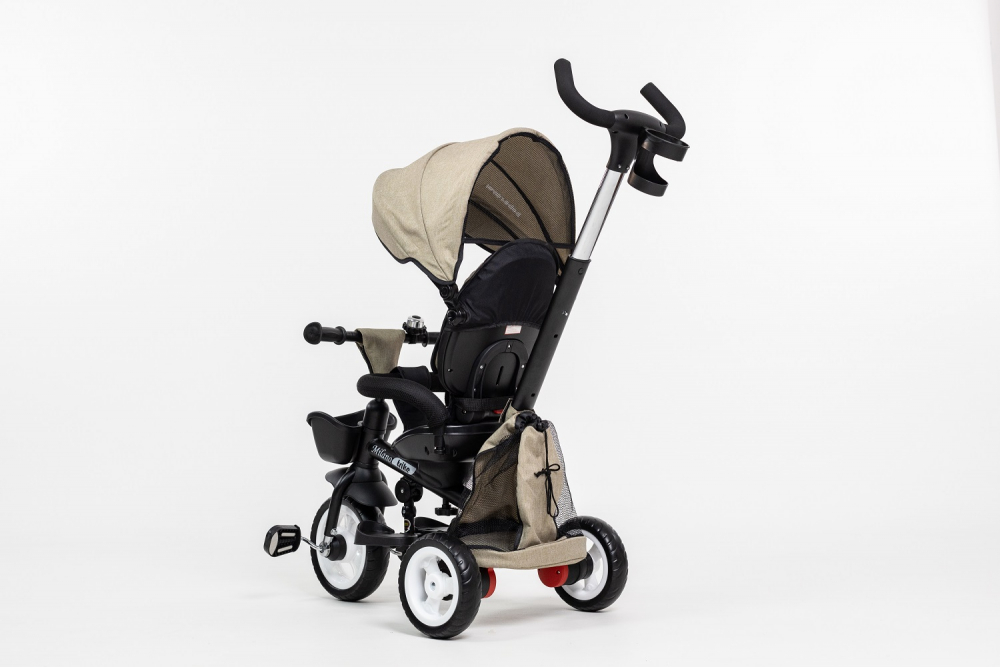 Tricicleta pentru copii Bebe Royal Milano Crem cu sezut reversibil, roti din spuma Eva, suport pentru picioare, spatar reglabil si functia free wheel - 1 | YEO