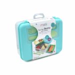 Cutie pranz Bento cu 2 nivele si tacamuri Melii blue/mint/lime