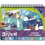 Carte de colorat si abtibilduri cu numere Stitch