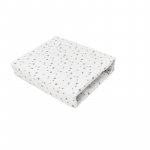 Cearceaf cu elastic Qmini pentru patut co-sleeper Aurora 76x43 cm mini gray stars